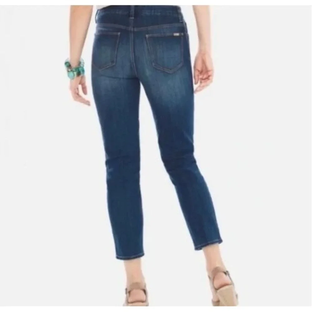Chico's‎ So Slimming Girlfriend Slim Leg Crop Jeans Dark Wash Size 0 US 4